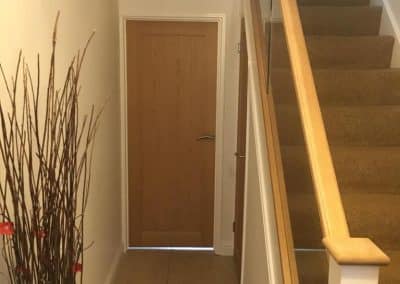 Stairwell to loft conversion - brown carpeted stairs