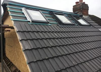 Loft conversion tiled roof and windows