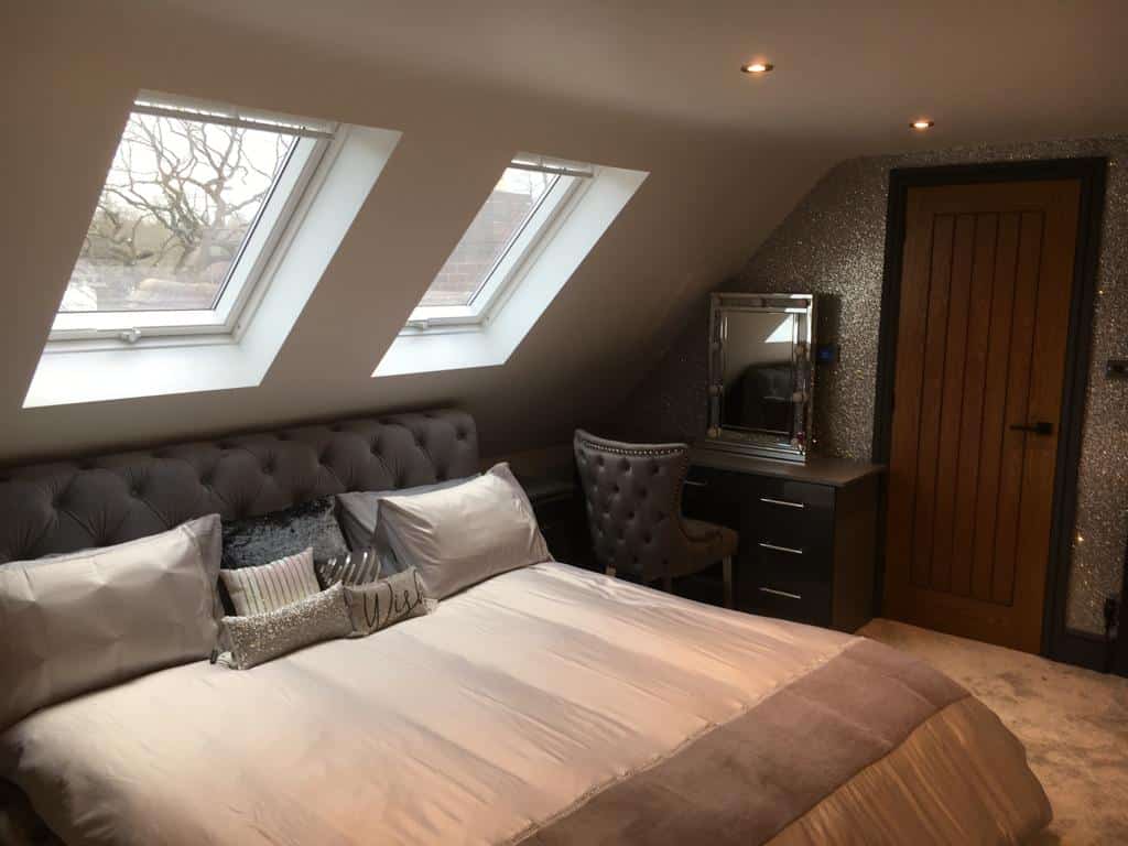 Completed loft conversion into bedroom